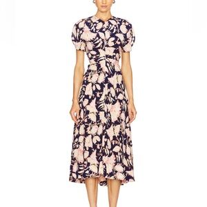 ALC Remy printed dress in Maritime navy